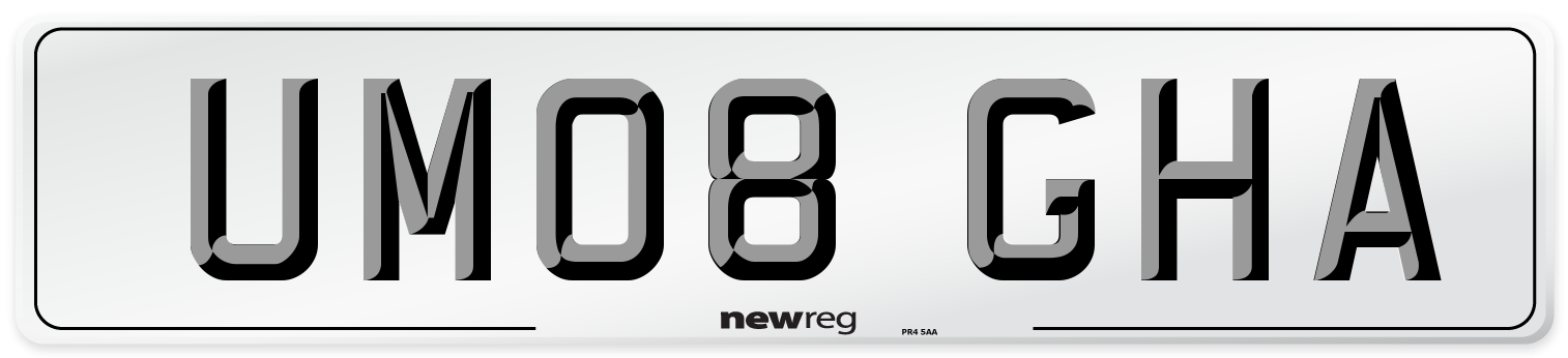 UM08 GHA Number Plate from New Reg